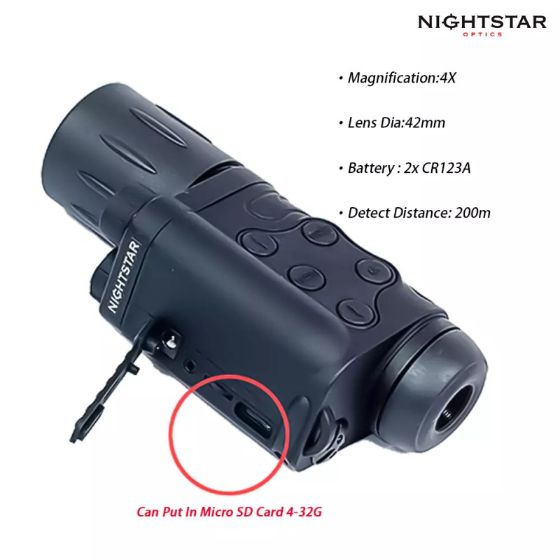 NightStar Video Recordable 4x42FVR Digital Night Vision Monocular