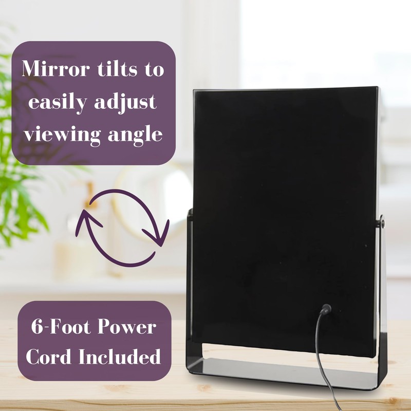 JERDON Lighted Vanity Makeup Mirror with Large Dimmable Bulbs and