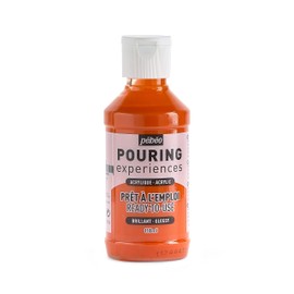 PEBEO Pouring Experiences-Ready-to-Use Premixed Acrylic Paint-Ideal for Fluid Art, Orange, 118 ml