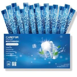Mouthwash Travel Size, Portable Fresh Breath Mouthwash, Alcohol-Free, ICY Mint Flavor, Mini Pack – Go for On-The-Go Freshness, Bulk Packets 0.41 Fl Oz(Pack of 20)