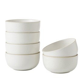 S&Q'S CERAMICS Ceramic Small Bowls for Kitchen, Set of 6, 9 ounces Small Ceramic Bowls for Condiments, Dipping, Side Dishes (Glazed Matte Off-White)…