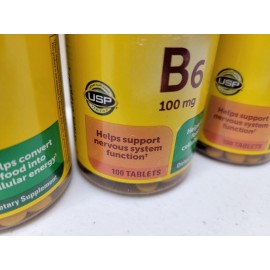 Nature Made 3 PK Nature Made Vitamin B-6 100 mg (Tablets 100 Each 300 Total) EXP 11/2027
