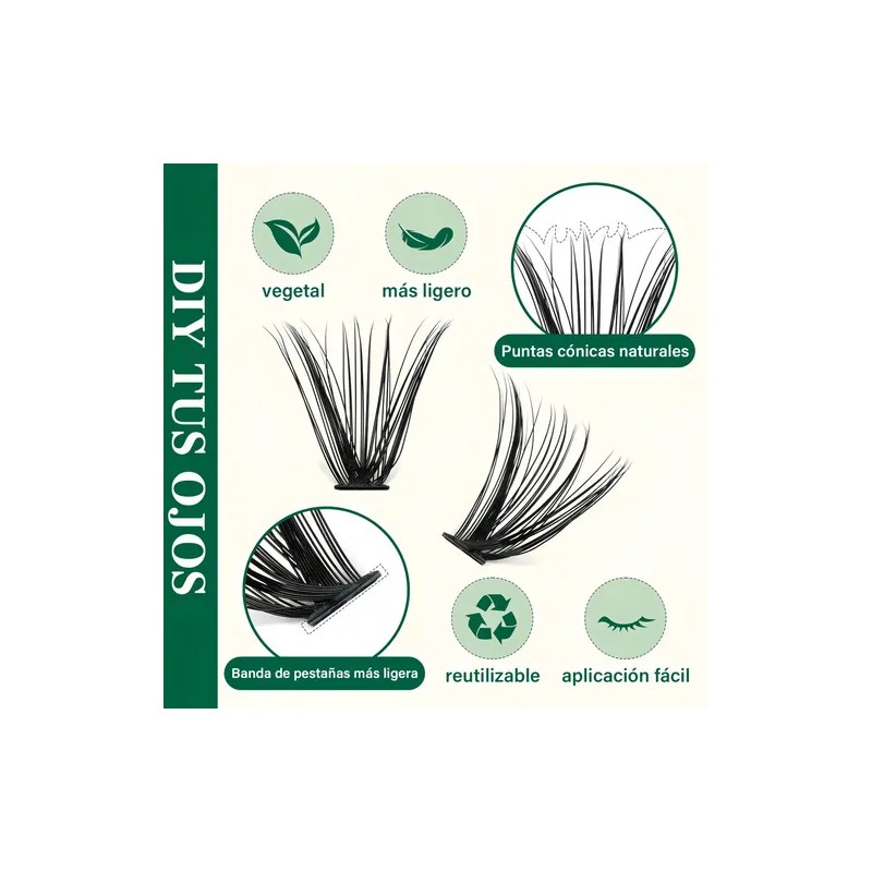 Kit de Extensiones de Pestañas KEYYOU 40D Mink Sintético para