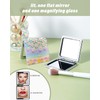 UYRVAPE Vergrößerungs-Kompaktspiegel faltbar bunter Malerei-Kosmetikspiegel tragbarer Kleiner Kunststoff-Taschen-Make-up-Spiegel doppelseitig 2-fache
