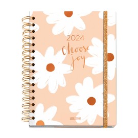 Miquelrius - 2024 Slow Life Week to View Plus Size 155 x 213 mm (A5 Similar) Rigid Cover Spiral Bound Rubber Closure Multilingual Georgia May Joy