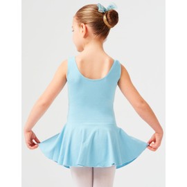 tanzmuster Nora Girls' Sleeveless Ballet Dress Size 92-170 Cotton Ballet Bodysuit Children's Ballet Jersey, lightblue