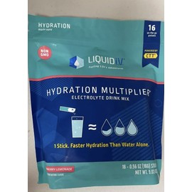 Liquid IV Hydration Multiplier Electrolyte 16 Pack Strawberry Lemonade Exp 12/25