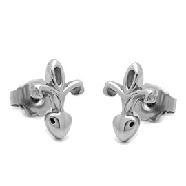 316L Surgical Stainless Steel 8MM Fleur De Lis Stud Earrings