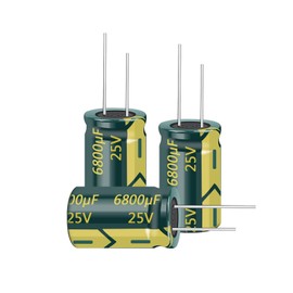 PENGLIN 5pcs Electrolytic Capacitors Aluminum Electrolytic Capacitors 25V 6800UF 105℃ 16X30mm High Frequency Low Resistance Long Life (25V 6800μF)