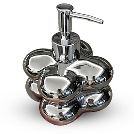 Refillable Soap Dispenser, Ceramic Shower Bottles Cloud Press Pump Bottle Dispenser Refillable Liquid Soap Dispenser for Bathroom(Black)