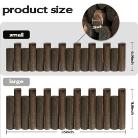 Wood Garden Edging for Landscaping – Decorative Round Log Border for Flower Beds, Pathways, and Lawn Edging, Natural Solid Pine with Durable Twine Connection