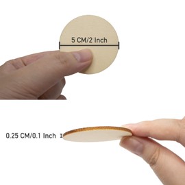 CUWELT 100PCS 50mm Unfinished Wood Circles for Crafts, Wooden Slices Discs Pieces with 2.5mm Thickness, Round Wood Log Natural for Wedding Décor, DIY Art Craft, Ornaments, Scrapbook, Plaques