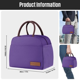 douyadady Lunch Bag Women/Men Lunch Box Women/Men (Dark purple)