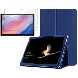 HANAIETTE ONN 12.1" Tablet Pro / 100146663 Screen Protector and Case, PU Leather Folio Cover Case and Screen Protector for ONN 12.1 inch Tablet Pro (Blue)