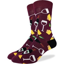 Good Luck Sock Men's Wine & Cheese Socks, Adult, Shoe Size 7-12