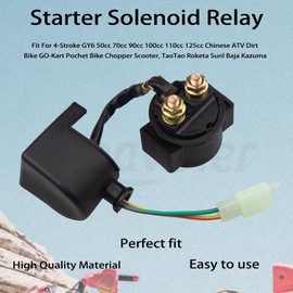 Amavoler Starter Solenoid Relay Replacement Parts Fits for 4-Stroke GY6 50cc 70cc 90cc 100cc 110cc 125cc Chinese ATV Dirt Bike GO-Kart Pochet Bike Chopper Scooter, TaoTao Roketa Sunl Baja Kazuma Etc.