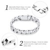 Cremation Urn Bracelet for Human Ashes for Men, Silver Cuban