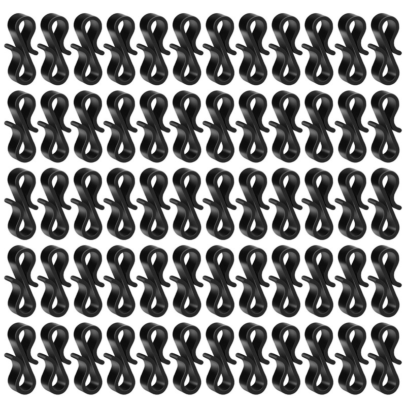 120 Pcs Black Gutter Hooks, Reusable Plastic S Gutter Clips