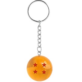 DEZP 1 x anime keyring, 3D dragon ball keyring, dragon ball key ring for children, keychain with cartoon motif, dragon ball, stars, merch (4 stars), multicoloured, M