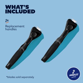 Dollar Shave Club | Razor Handle (2 Pack) Black | Replacement Razor Blade Handles