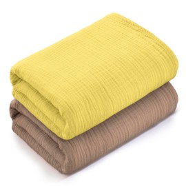 LILY O LAUREL Muslin Swaddle Blankets for Baby Boys Girls, 100% Cotton, Newborn Swaddle Wrap, 47"x47", Soft Breathable Skin Friendly Warm, Newborn Essentials – Pack of 2