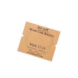 JoycuFF Morse Code Bracelets for Women Bible Verse Christian Giftsfor Her Inspirational Jewerly Encouragement Gifts for Friend Christmas Birthday Eater Mark 11:24