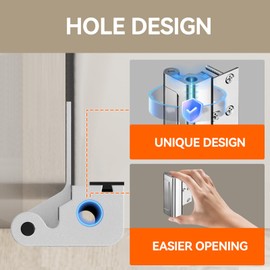 Tonitrui Home Security Door Reinforcement Lock for Front/Inward Swing Doors - Upgraded Reinforced 1200lbs Capacity, Night Kids Safety Metal Flip Deadbolt Latch (4Pack Silver)