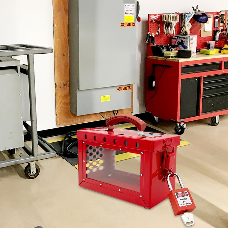 SAFBY Lockout Tagout Box Kit Portable Safety Group Padlock Box