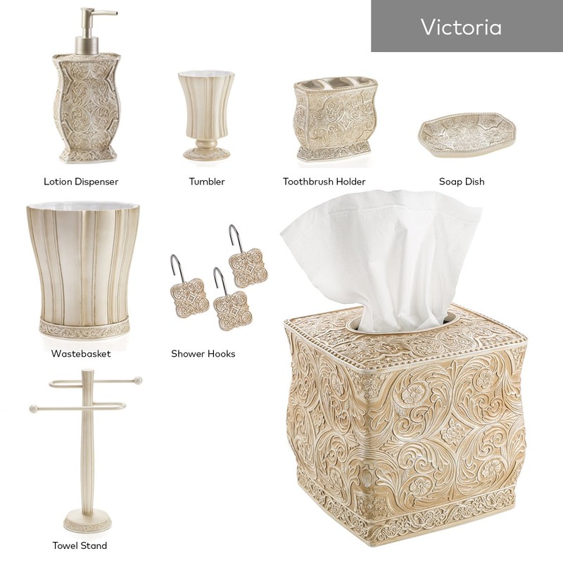 Creative Scents Victoria Tissue Box Cover Square – Beige Tissue
