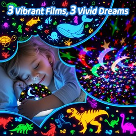 COOLNIGHT Baby Sensory Toys for Autism | 3HD Films & 31 Colors & 360° Rotate & 3 Brightness Baby Gifts for Boys Toys for 1 Year Old Boys Sensory Light Girl Gifts