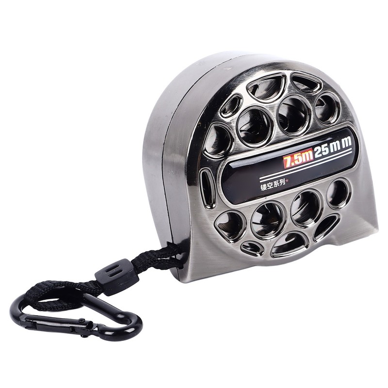 7.5M Nickel Plated Tape Measure Waterproof Rust Resistant Portable Hollow