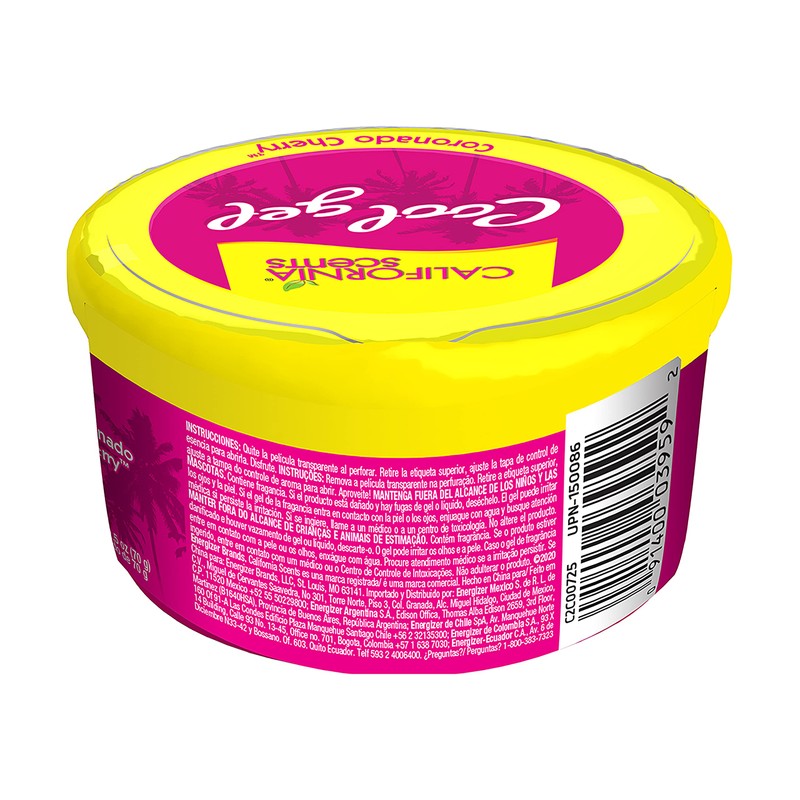 California Scents, 1 Aromatizante en Gel, Cherry, Rosa