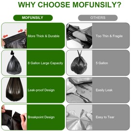 MOFUNSILY 80 Portable Toilet Bags, Thickened Biodegradable 8 Gallon Compostable Camping Toilet Bags for 5 Gallon Bucket Toilet, Camp Toilet Waste Bags,Poop Bags for Outdoor,Hiking, Boating