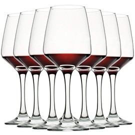 C CREST Wine Glasses Set of 8, 12oz, Lead-free, Clear, Durable Glassware