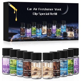 SURJVER Car Air Freshener Refill, Delivers Over 3000 Sprays, Five Scents, Long-Lasting Freshness Refill (10 Bottles)