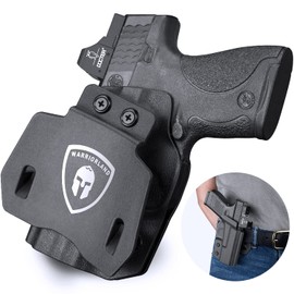 OWB Kydex Holster Fit: S&W M&P Shield 9mm Pistol, Not Fit Light/Laser, Outside Waistband 1.5''/1.75'' Paddle Holster, Posi-Click Audible Retention Lock, Optic Ready, Right Hand