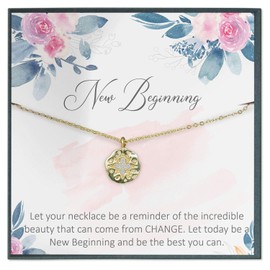 Grace of Pearl New Beginning Quote Gift, New Job Gift for Her, Success Gift, Encouragement Gift, New Chapter AA Gift for Sobriety Women