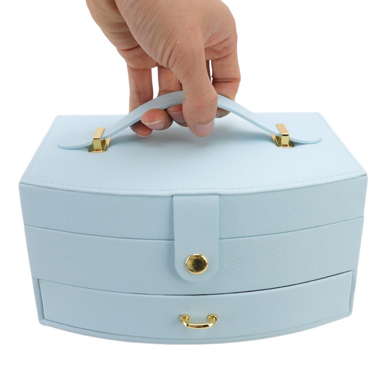 Travel Jewelry Case Portable 2 Layers PU Leather Jewelry Storage