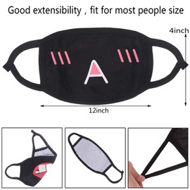 24pcs Kawaii Cotton Mask, Unisex - Black Cartoon Mouth Mask