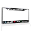 Fastasticdeals Metal Insert License Plate Frame Peace Love Nurse Weatherproof