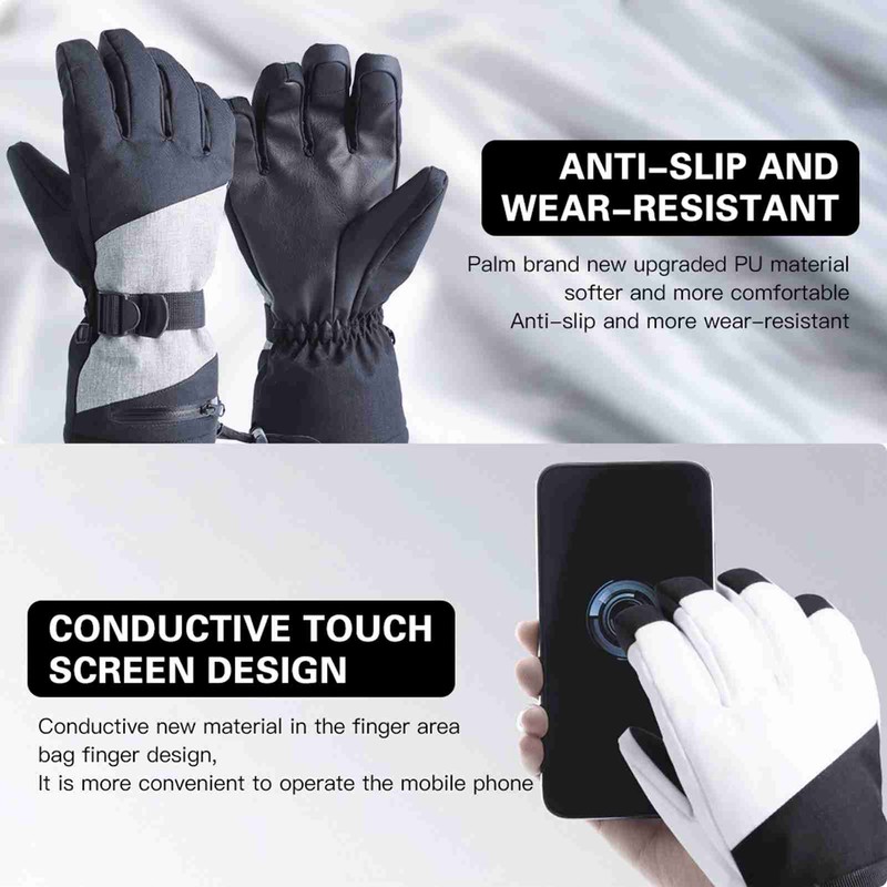 Ski Gloves Snow Gloves Mens Womens Waterproof & Windproof Touchscreen