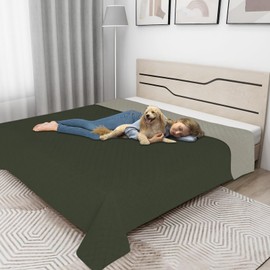 Easy-Going 100% Waterproof Dog Bed Cover Reversible Leak Proof Couch Cover Washable Sofa Cover Furniture Protector Blanket for Pets Kids Children Dog Cat (110x90 Inch, Dark Blue/Light Blue)