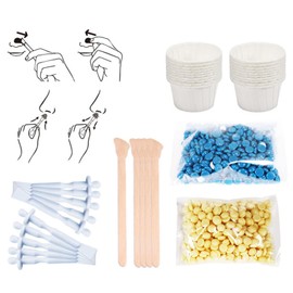 CHSEEO Nose Hair Wax Hair Removal Set, Wax Device Hair Removal Set with 140 g Nose Wax Men, 20 Paper Cups, 10 Nose Wax Applicators, 5 Wooden Wax Applicators, Safe & Pain Free