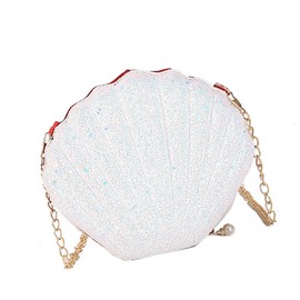 Yuannee Damen Muschel Tasche,Frauen Mädchen Glitter Pailletten Mini Perle Shell Handtasche Muschel Sammeltasche Meerjungfrau Tasche Kinder Strandtasche Tasche für Hochzeit Wedding Party