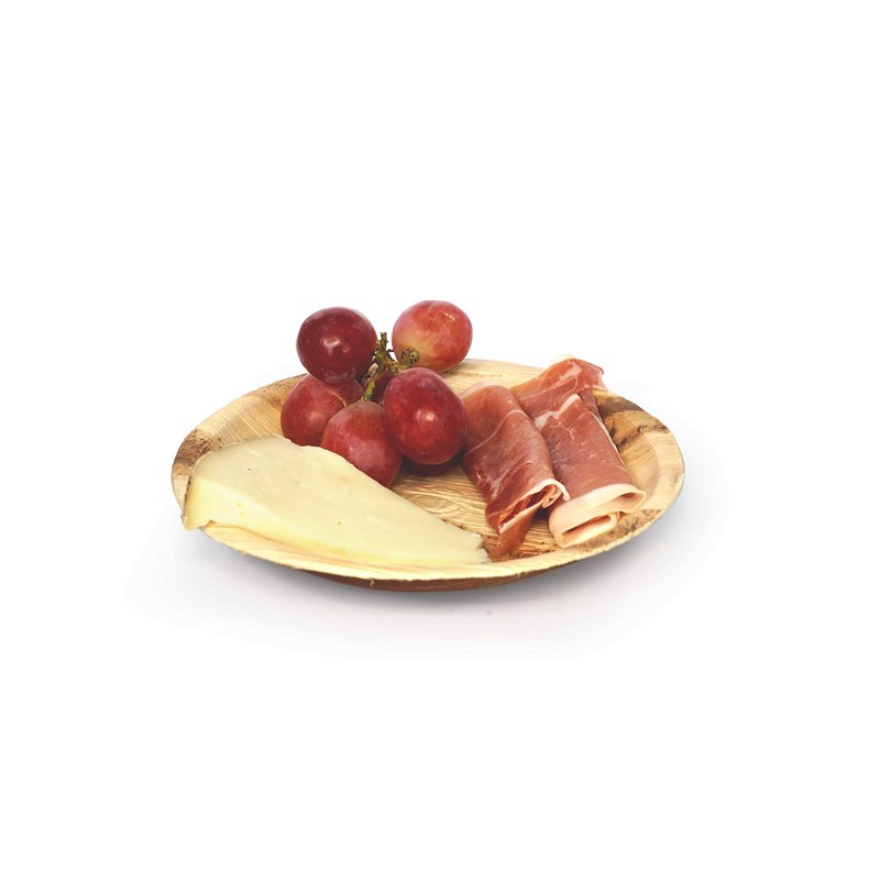 BOX And Tree 25 disposable plates, round, made of palm