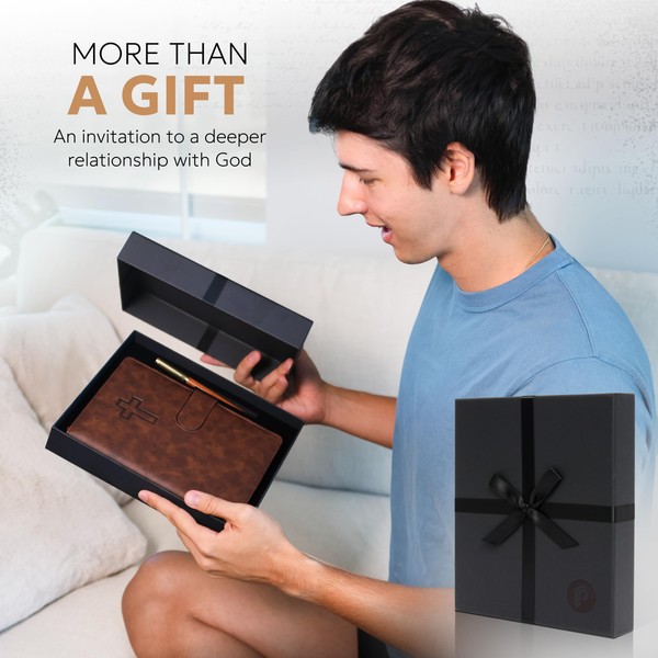Prazoli Products Prazoli Leather Christian Bible Prayer Journal For Men