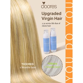 DOORES Hair Extensions Human Hair, Drity Blonde Highlight Golden Blonde 20pcs 60g 26Inch, Human Hair Extensions Tape in Straight Hair Real Human Hair