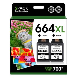 fannster 664XL Ink Cartridge Replacement for 664 664XL 664 XL Ink Cartridges Black and Color for DeskJet Ink Advantage 1115 2135 2138 3635 3636 3638 4535 4536 4538 4675 4676 4678 Printer Ink 2 Black