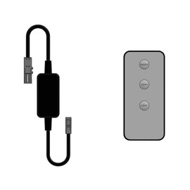 kalb LED Wireless Controller Set with Remote Control for 12-24V 36-72W Systems, Dimmable for Indoor Use, 150 mm Cable Length