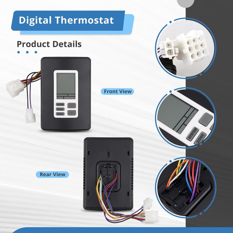 9330A3341 9-Series Digital Thermostat Compatible with Coleman 12V, Black, Suitable